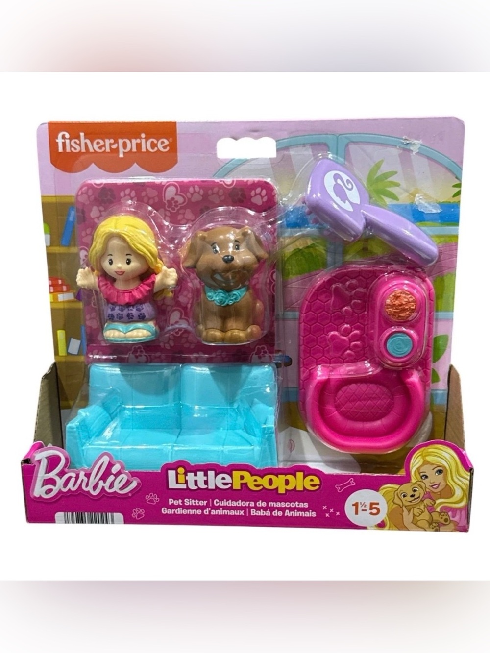 Fisher-Price Barbie Little People Pet Sitter Playset - Pink, Turquoise & Purple